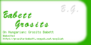 babett grosits business card